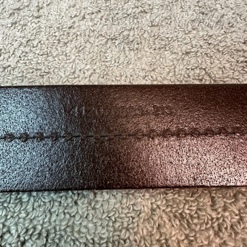 Lauren Ralph Lauren Burgundy Brown Leather Belt Gold Buckle LRL 412076331-213